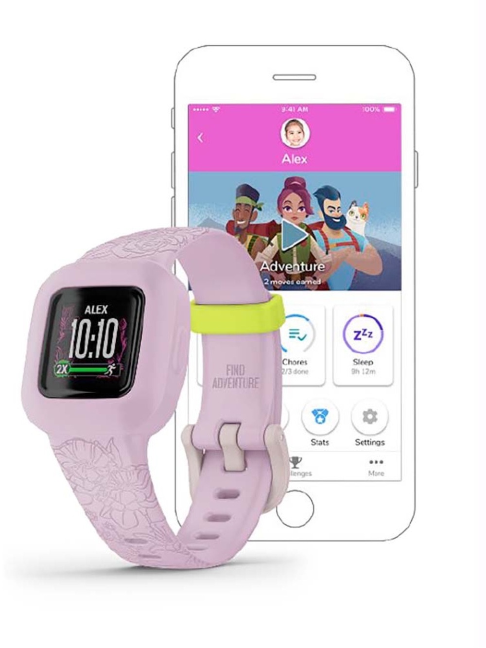 garmin kids activity smartwatch in lilac vivofit jr 3